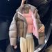 Women's Clothing Short Khaki Grey Puffer Jacket Korean Style Winter Coat Casual Hooded Outerwear For Petite_ecoleips.com