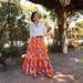 Women's Clothing Swing Printed Ruffle Long Skirt_ecoleips.com