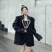 ng2510292 Heavy-duy Jacquard Beaded Whie Blazer For Women, Auumn Elegan Socialie Syle, Ligh Luxury, High-end Niche Sui_ecoleips.com