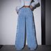 Trendy High-Waisted Butterfly Print Flared Jeans For Women - Comfortable Cotton Blend Denim Pants With Vintage Floral Design_ecoleips.com