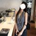Purely Alluring Women's Camisole 2025 New Summer Outerwear Chic Korean Style Gray Two-Piece Sleeveless Top_ecoleips.com