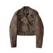 "Trendy Suede Faux Leather Motorcycle Jacket For Women – Stylish Streetwear Short Coat, Edgy & Comfortable, Perfect For Fall & Winter"_ecoleips.com