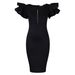 Summer Fashion Women's Nail Bead Lotus Leaf Sleeve Hip Wrap Banquet Dress Dress_ecoleips.com