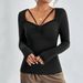 Voya Women's 2026 Spring/Summer Stylish Insulated Long Sleeve T-Shirt Bodysuit Solid Color Office Wear Top_ecoleips.com