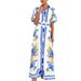 2025 Summer New European And American Cro-Border Independent Station Caual Fahion Printed Collared Women' Long_ecoleips.com