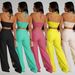 Women's Clothing Fashion Women's Clothing Sexy Eyelet Metal Buckle Trousers Two Piece Suit New_ecoleips.com