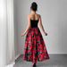 European And American Cross-border 2026 Spring-summer New Elegant Women's Rose Print Patchwork Short Strapless Sexy Long_ecoleips.com