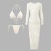 Solid Color 3-Piece Cutout Bikini Set - Sexy Hollow-Out Design For Summer Beach & Pool Vacation_ecoleips.com