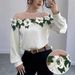 Women's Clothing Shirt Women Celebrity Style Heavy Mesh Splicing Satin Embroidery Shirt Tops Women Spring New_ecoleips.com