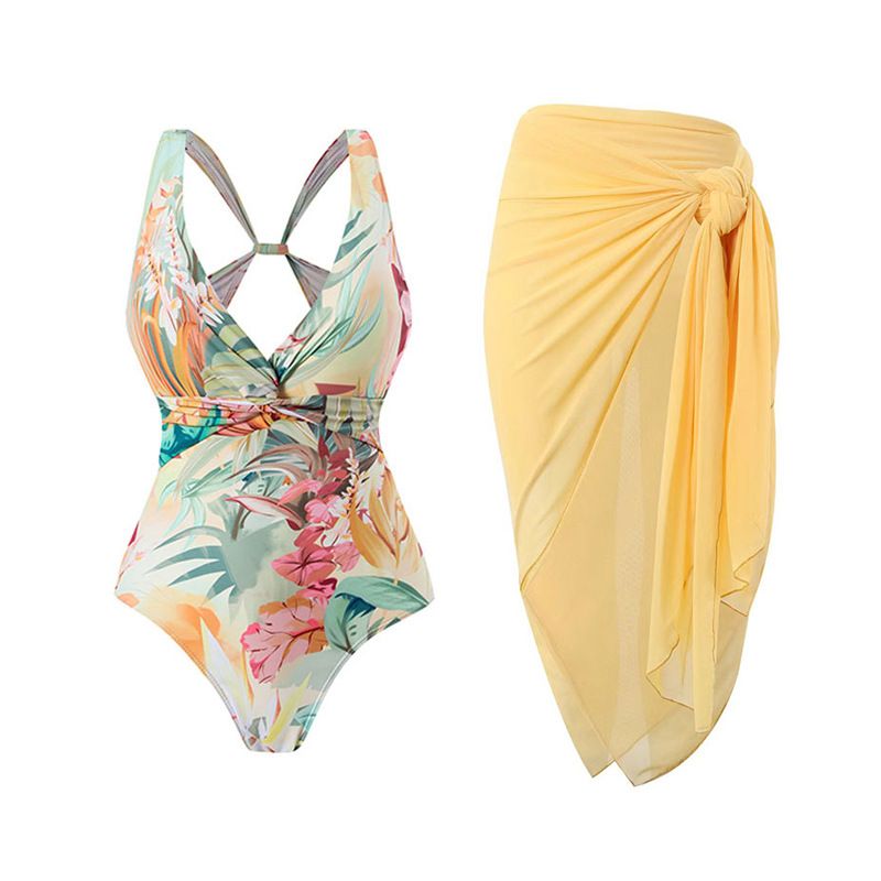 New One-piece Fashion Sexy Swimsuit For Women Slim Retro Print Explosive Swimsuit Set_ecoleips.com