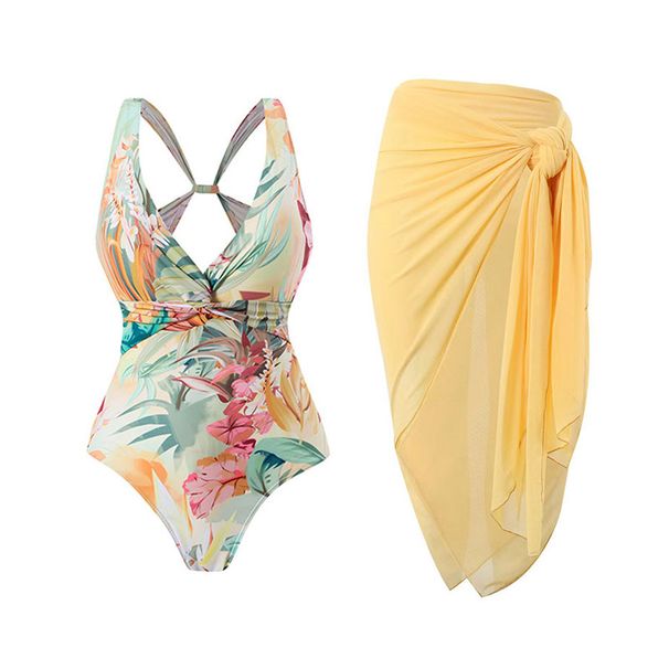 New One-piece Fashion Sexy Swimsuit For Women Slim Retro Print Explosive Swimsuit Set_ecoleips.com