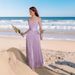 Women's Clothing V Neck Suspenders Female Purple Waist Slimming Niche Design Seaside Holiday Beach Dress_ecoleips.com