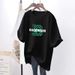 Women's Clothing Letter White Short-sleeved T-shirt Women's Large Version Loose Student Medium Long Top_ecoleips.com