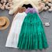 Women's Clothing Lace Embroidered Crochet Skirt Lace-Up High Waist Slimming Sweet All-Match Holiday Style Fairy Skirt_ecoleips.com