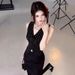 ng2510292 Purely Alluring Black Polka Dot Tank For Women, New Summer Style, Slim Fit, Sleeveless, Sexy Hot Girl Outfit, Short Top_ecoleips.com