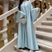 Women's Clothing Middle Eastern Muslim Women Cardigan Two Piece Suit Butterfly Embroidery Diamond Belt Satin Dinner Party Robe_ecoleips.com