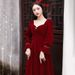 Velvet Long-sleeve Toast Dress For Bride, 2026 New Model, Wedding Engagement Homecoming Thank-you Banquet Burgundy_ecoleips.com