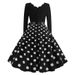 Women Vintage Long Sleeve Christmas Dress Winter Swing Elegant Lacework Party Dress Robe Casual Black Print New Year_ecoleips.com