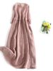 Elegant High-End Cotton Linen Dress Women's Fashionable Oversized Skirt A-Line Long Robe Drifting Style Summer Commute Pure C..._ecoleips.com