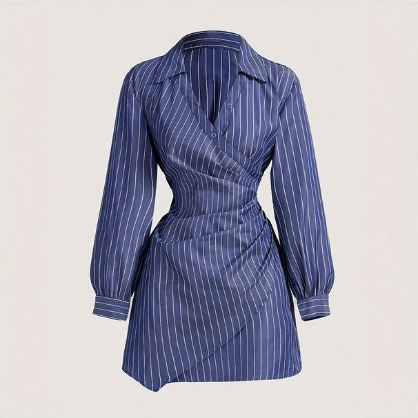 Women's Clothing Fashionable Women's Slim Fit Long Sleeve Dress Elegant Lapel Elegant For Formal & Casual For Women_ecoleips.com