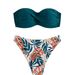 Women's Clothing Split Gathered Hard Pack Color Matching Sexy Bikini_ecoleips.com