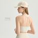 Women's Cross Neck Halter Padded Yoga Bra Three Strapped Design Nude Feel Fitness Sports Bra Beautiful Back_ecoleips.com
