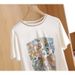 Women's Clothing T Shirt Women's Printed Summer Mulberry Silk Short Sleeved Thin Top_ecoleips.com