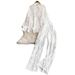 Women's Heavy Lace Stitched Temperament Shirt And Wide Leg Trousers Set Long Sleeved Elastic High Waist Two Piece Suit For Spring/Autumn/Summer_ecoleips.com