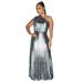 Women's Clothing Fashion Slant Collar Sleeveless Slim Pleated Dress_ecoleips.com