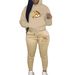 Women's Warm Hooded Zipper Print Sweatshirt with Cartoon Bear Design for Autumn/Winter Casual Street Dance Fashion Set with Sweatpants_ecoleips.com