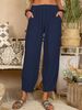 Suitable For All Seasons Women's Fashion 2025 New Solid Color Loose Cotton Linen Casual Home Harem Long Pants For Women_ecoleips.com
