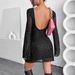 New Elegant Women's Black Mesh Dress With Sequin Backless Design Long Sleeved Slim Fit_ecoleips.com