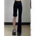 Women's Flared Jeans 2023 New Spring And Autumn High-waisted Slim-fit Black Bootcut Pants For Petite Figures_ecoleips.com