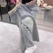 Slim Fit Stretch Straight Jeans For Women – Bluish High-Waisted Floor-Length Denim Pants With Embroidery (XS-3XL)_ecoleips.com