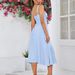 New Summer Fashion Women's Dresses Solid Square Neck Cami Ruched Corset Waist Midi A-Line Skirts Elegant Summer Party Dress Y2K_ecoleips.com