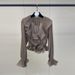 Women's Korean Retro Ruffled V Neck Pleated Chiffon Long Sleeve Shirt Elegant Sophisticated Style Spring 2026_ecoleips.com