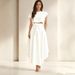 Women's Clothing Lace-Up Waist Slimming Dress Set – Elegant Spring Outfit With Flattering Fit"_ecoleips.com