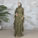 Voya Muslim Women's Double-Layered Fabric Waist-Cinching Dress, Headscarf-Free, Stylish And Elegant Ladylike Outfit With A Grand Aura_ecoleips.com