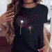 European And American Cross-border Foreign Trade Women's Clothing, Dandelion Print Round-neck Short-sleeve T-shirt Top_ecoleips.com
