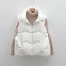 Winter Siyu Women's 90% Vest Solid Color Simple Wave Pattern Down Jacket Loose Short Trendy_ecoleips.com