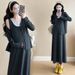 Autumn New Korean Fashion Patchwork Two-Piece Maternity Dress_ecoleips.com