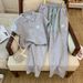 Women's Clothing Youthful Summer Tracksuit For Petite Women Casual Short Sleeve Top And Wide Leg Trousers Stylish Women's Clothing Set_ecoleips.com