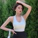 Black Base Layer Halter Neck Tank For Women, Summer New Style, Knitted, European And American Short Top_ecoleips.com
