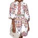 Women's Bohemian Ethnic Style Printed Dress Lantern Sleeve Spring New Arrival European American Fashion Cross Border E Commerce_ecoleips.com