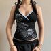 Dark Style Y2K Printed Camisole Women, 2025 European American New Product, Sexy V-neck, Slimming And Stylish Top For Hot_ecoleips.com