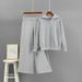 Women's Autumn/Winter Fashion Casual Set European American Style Loose Woolen Top Wide Leg Athletic Pants Two Piece Set_ecoleips.com
