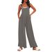 2024 Summer Women's Fashion Pocket Overalls Loose Jumpsuit For Women European And American Cross-border_ecoleips.com