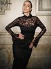 Hugcitar Black Long Sleeve Zip Up Patchwork Mesh Sexy Bodycon Maxi Dress 2024 Spring Women Fashion Outfits Festival Night Club_ecoleips.com