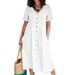 Spring Summer Women's Cotton Linen Loose Casual Dress Elegant High End Fashion for Women_ecoleips.com