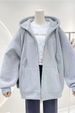 New Fleece-lined Hooded Sweatshirt Women, Loose Design, High-end Feel, Niche, Slimming, Versatile, Plus-size, Casual,_ecoleips.com